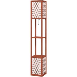 Homcom Brown 2-Light Modern Floor Lamp with Shelves - Floor Lamp with Shelves Homcom Brown 2-Light Modern Floor Lamp with Shelves - Floor Lamp with Shelves