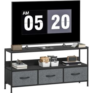 Homcom TV Cabinet - Foldable Linen Drawers - Black - TV Cabinet Homcom TV Cabinet - Foldable Linen Drawers - Black - TV Cabinet