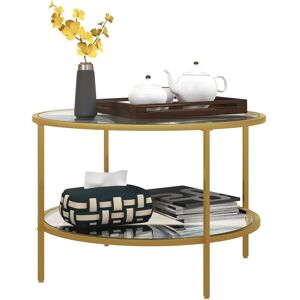 Homcom Gold Tone Round Coffee Table - Coffee Table Homcom Gold Tone Round Coffee Table - Coffee Table