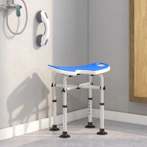 HOMCOM Height Adjustable Shower Stool with Suction Grab Rail - Shower Chair for Elderly, Disabled, Pregnant - Dark Blue HOMCOM Height Adjustable Shower Stool with Suction Grab Rail - Shower Chair for Elderly, Disabled, Pregnant - Dark Blue