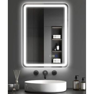 Homcom Bluetooth Bathroom Mirror - Illuminated, Backlit, Silver Homcom Bluetooth Bathroom Mirror - Illuminated, Backlit, Silver