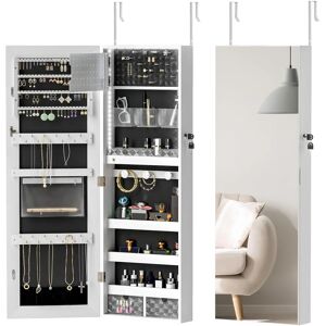 Homcom White Mdf & Glass Jewellery Cabinet With Mirror - Jewellery Cabinet Homcom White Mdf & Glass Jewellery Cabinet With Mirror - Jewellery Cabinet