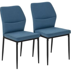 Homcom Blue Velvet Dining Chairs Set Of 2 - Ergonomic Design Homcom Blue Velvet Dining Chairs Set Of 2 - Ergonomic Design