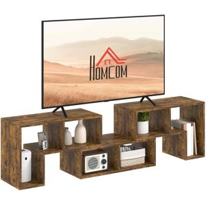 Homcom Rustic Brown Adjustable 75-Inch TV Unit - Storage & Stand Homcom Rustic Brown Adjustable 75-Inch TV Unit - Storage & Stand