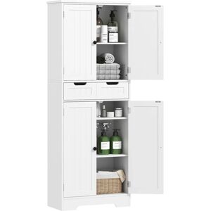Homcom Bathroom Tall Cabinet - White Storage with Drawer & Doors Homcom Bathroom Tall Cabinet - White Storage with Drawer & Doors