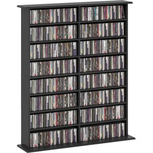 Homcom Black Wooden CD'S Blu-Ray Media Storage - Media Storage Unit Homcom Black Wooden CD'S Blu-Ray Media Storage - Media Storage Unit