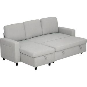 HOMCOM Light Grey L Shape Corner Sofa Bed - Sofa Bed HOMCOM Light Grey L Shape Corner Sofa Bed - Sofa Bed