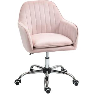 Homcom Pink Velvet Office Chair - Office Chair, Velour, Adjustable Height Homcom Pink Velvet Office Chair - Office Chair, Velour, Adjustable Height