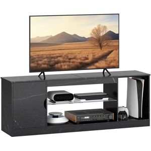 Homcom Black Marble TV Stand Glass Shelf Media Cabinet - 55" Homcom Black Marble TV Stand Glass Shelf Media Cabinet - 55"