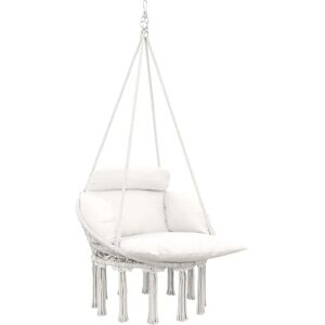 Outsunny Cream Hanging Chair - 80x60x40cm - Indoor/Outdoor Outsunny Cream Hanging Chair - 80x60x40cm - Indoor/Outdoor