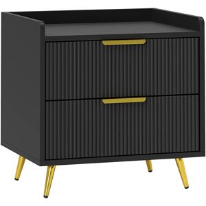 HOMCOM Bedside Table with 2 Drawers - Black HOMCOM Bedside Table with 2 Drawers - Black