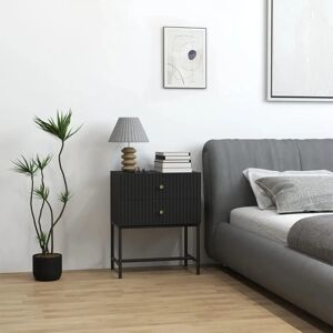 Homcom Black Bedside Table - 2 Drawers - Bedroom Essential Homcom Black Bedside Table - 2 Drawers - Bedroom Essential