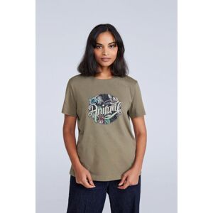 Animal Carina Organic Back Print Khaki T-Shirt - Clothing Animal Carina Organic Back Print Khaki T-Shirt - Clothing