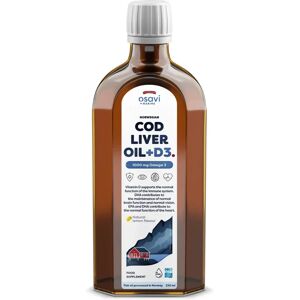 Osavi Norwegian Cod Liver Oil + D3 - Omega 3 Lemon - 250 ml Osavi Norwegian Cod Liver Oil + D3 - Omega 3 Lemon - 250 ml