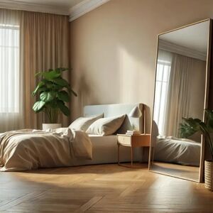 Jōbū Home Takara Full Length Leaner Gold Metal Rectangle Mirror - 180cm X 105cm Jōbū Home Takara Full Length Leaner Gold Metal Rectangle Mirror - 180cm X 105cm