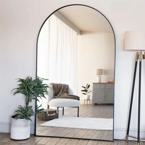 Jōbū Home Black Metal Arched Mirror - 180cm x 105cm - Elegant Glass Design for Home Decor Jōbū Home Black Metal Arched Mirror - 180cm x 105cm - Elegant Glass Design for Home Decor
