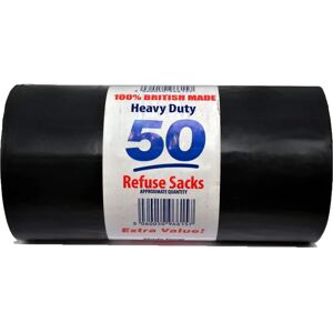 Homewise - 50 Pack 100L - Heavy Duty - Black - Bin Bags Homewise - 50 Pack 100L - Heavy Duty - Black - Bin Bags