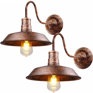 Lámpara Vintage de Pared Hugo con Brazo Curvo - Luz en Metal Oxidado Lámpara Vintage de Pared Hugo con Brazo Curvo - Luz en Metal Oxidado