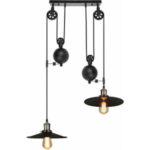 AXHUP Vintage Industrial Pendant Lamp - E27, 2 Lights, Adjustable Pulley AXHUP Vintage Industrial Pendant Lamp - E27, 2 Lights, Adjustable Pulley
