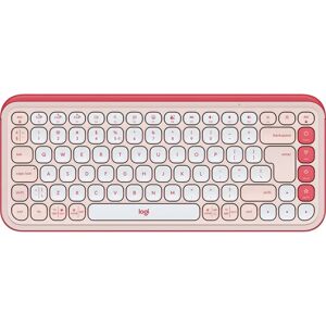 Clavier sans fil rose Logitech - US International - Bluetooth - Compact - Publicité Clavier sans fil rose Logitech - US International - Bluetooth - Compact - Publicité
