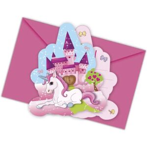 Invitations Anniversaire Licorne Rose - Pack de 6 - Accessoires pour Fête Enfant - Publicité Invitations Anniversaire Licorne Rose - Pack de 6 - Accessoires pour Fête Enfant - Publicité