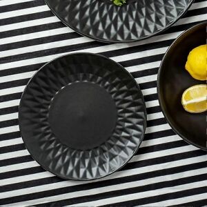 Nava Czarny ceramiczny talerz na deser - Wzory dekoracyjne Nava Czarny ceramiczny talerz na deser - Wzory dekoracyjne