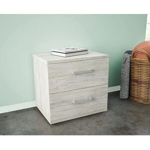 NBRAND VEN.K083 - Comodino con 2 cassetti, Bianco Venato - Comodino NBRAND VEN.K083 - Comodino con 2 cassetti, Bianco Venato - Comodino