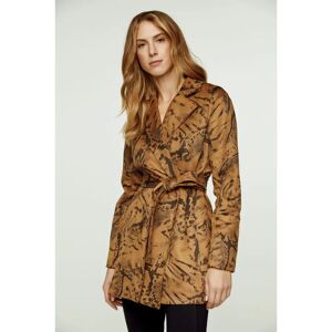 Bruine Allover Print Alcantara-achtige Jas - Jas Bruine Allover Print Alcantara-achtige Jas - Jas