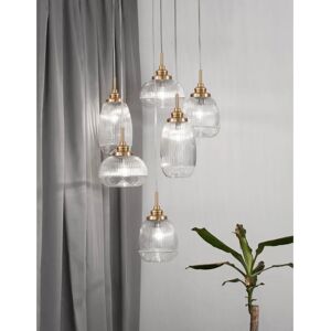 Suspension NOVA LUCE MOND - 6 lumières, or satiné, verre LED E14 - Publicité Suspension NOVA LUCE MOND - 6 lumières, or satiné, verre LED E14 - Publicité