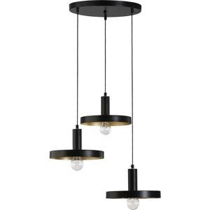 NOVA LUCE Garni Suspension - 3 Lampes, Noir/Or, Moderne - Publicité NOVA LUCE Garni Suspension - 3 Lampes, Noir/Or, Moderne - Publicité