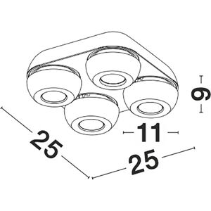 Nova Luce GON 4 Spots Encimera - Projecteur de Plafond - Publicité Nova Luce GON 4 Spots Encimera - Projecteur de Plafond - Publicité