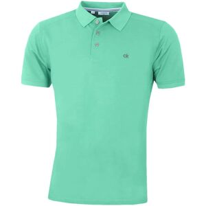 Polo de golfe Calvin Klein com colarinho canelado de 3 botões - Menta Polo de golfe Calvin Klein com colarinho canelado de 3 botões - Menta
