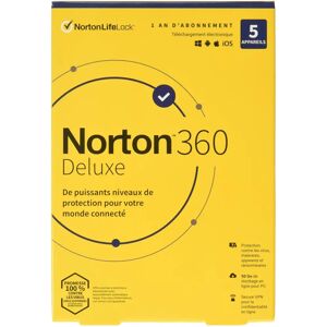 Norton 360 Deluxe 2023 - 5 appareils - Renouvellement automatique - Publicité Norton 360 Deluxe 2023 - 5 appareils - Renouvellement automatique - Publicité