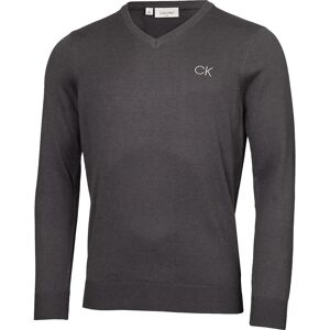 Calvin Klein 2025 Steel Grey V-Neck Golf Sweater - Golf Sweater Calvin Klein 2025 Steel Grey V-Neck Golf Sweater - Golf Sweater