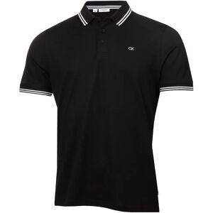 Calvin Klein 2025 Campus Tipped Lightweight Golf Polo Shirt - Black Calvin Klein 2025 Campus Tipped Lightweight Golf Polo Shirt - Black