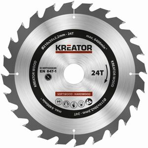 KREATOR Modello 210mm Lama di Sega Circolare - 24D, 30mm Alesaggio KREATOR Modello 210mm Lama di Sega Circolare - 24D, 30mm Alesaggio
