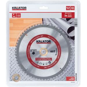 Lama circolare Kreator 210mm Denti60 con Adattatori - Legno Metallo Multiuso Lama circolare Kreator 210mm Denti60 con Adattatori - Legno Metallo Multiuso