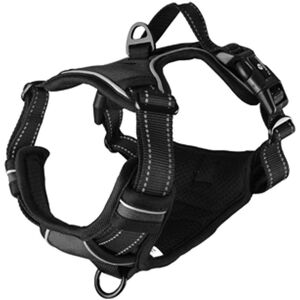 Flamingo - Harnais Balou Black - Adjustable, Reflective, Padded - Pet Harness Flamingo - Harnais Balou Black - Adjustable, Reflective, Padded - Pet Harness