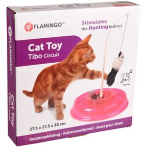 Flamingo Tibo Cat Toy - Feather Wand & Ball Track Flamingo Tibo Cat Toy - Feather Wand & Ball Track