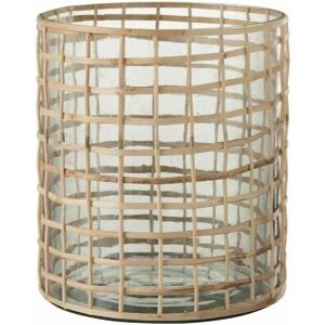 J-Line - Windlicht Violet Breed - Verre/Rattan - naturel - Lantern - Publicité J-Line - Windlicht Violet Breed - Verre/Rattan - naturel - Lantern - Publicité