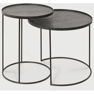 Ethnicarp - Set de 2 mese laterale din metal cu blat rotund Ethnicarp - Set de 2 mese laterale din metal cu blat rotund