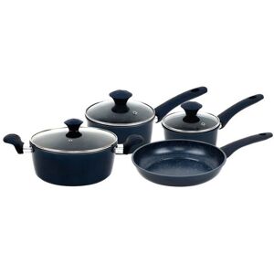 Herzberg - 7pc Marble-Coated Set - Blu - Alluminio - Set pentole Herzberg - 7pc Marble-Coated Set - Blu - Alluminio - Set pentole