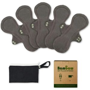 Compresas Reutilizables de Flujo Intenso Bambaw - Pack de 5 Compresas Reutilizables de Flujo Intenso Bambaw - Pack de 5