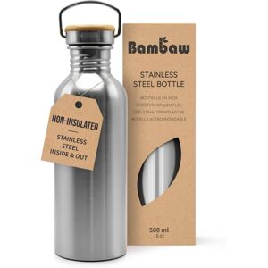 Bambaw Butelka wody ze stali nierdzewnej - 500ml - Ekologiczna i Wytrzymała Bambaw Butelka wody ze stali nierdzewnej - 500ml - Ekologiczna i Wytrzymała