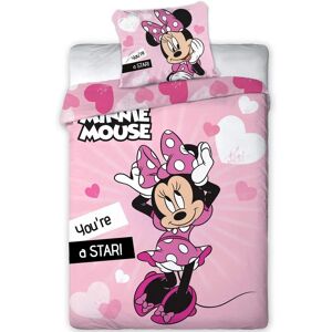 Disney Minnie Mouse Star Duvet Cover - 140x200cm - Polyester Pink Disney Minnie Mouse Star Duvet Cover - 140x200cm - Polyester Pink
