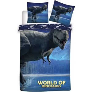 Jurassic World Model - Blauw Dinosauriënpaspoeder - 140x200 cm Jurassic World Model - Blauw Dinosauriënpaspoeder - 140x200 cm