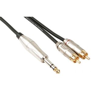 Cavo audio HQ Power PAC131 - 6m, 2 x RCA, Jack 6,35mm - Nero Cavo audio HQ Power PAC131 - 6m, 2 x RCA, Jack 6,35mm - Nero