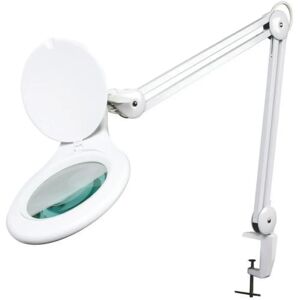 Velleman White Magnifying Lamp with Clamp, 2.25x, 48 LEDs - Indoor Velleman White Magnifying Lamp with Clamp, 2.25x, 48 LEDs - Indoor