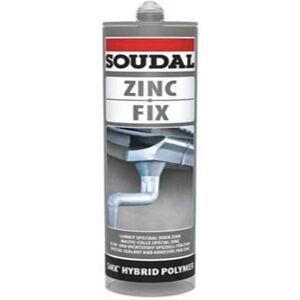 Soudal Zinc Fix Mastic - Polymère Hybride, Gris - Publicité Soudal Zinc Fix Mastic - Polymère Hybride, Gris - Publicité