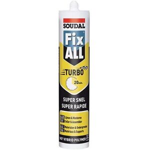Soudal Fix All Turbo - Colle de construction - Blanc - Publicité Soudal Fix All Turbo - Colle de construction - Blanc - Publicité